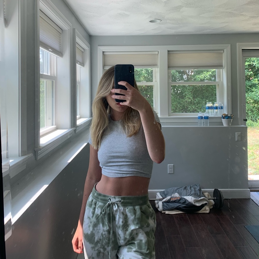 GREEN TIE DYE STLYISH/CUTE SWEATPANTS